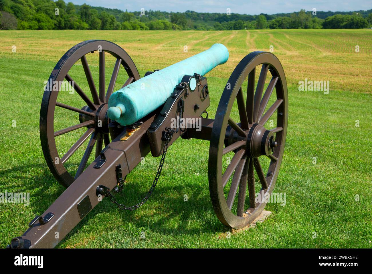 Cannon, Monocacy National Battlefield, Maryland Stock Photo