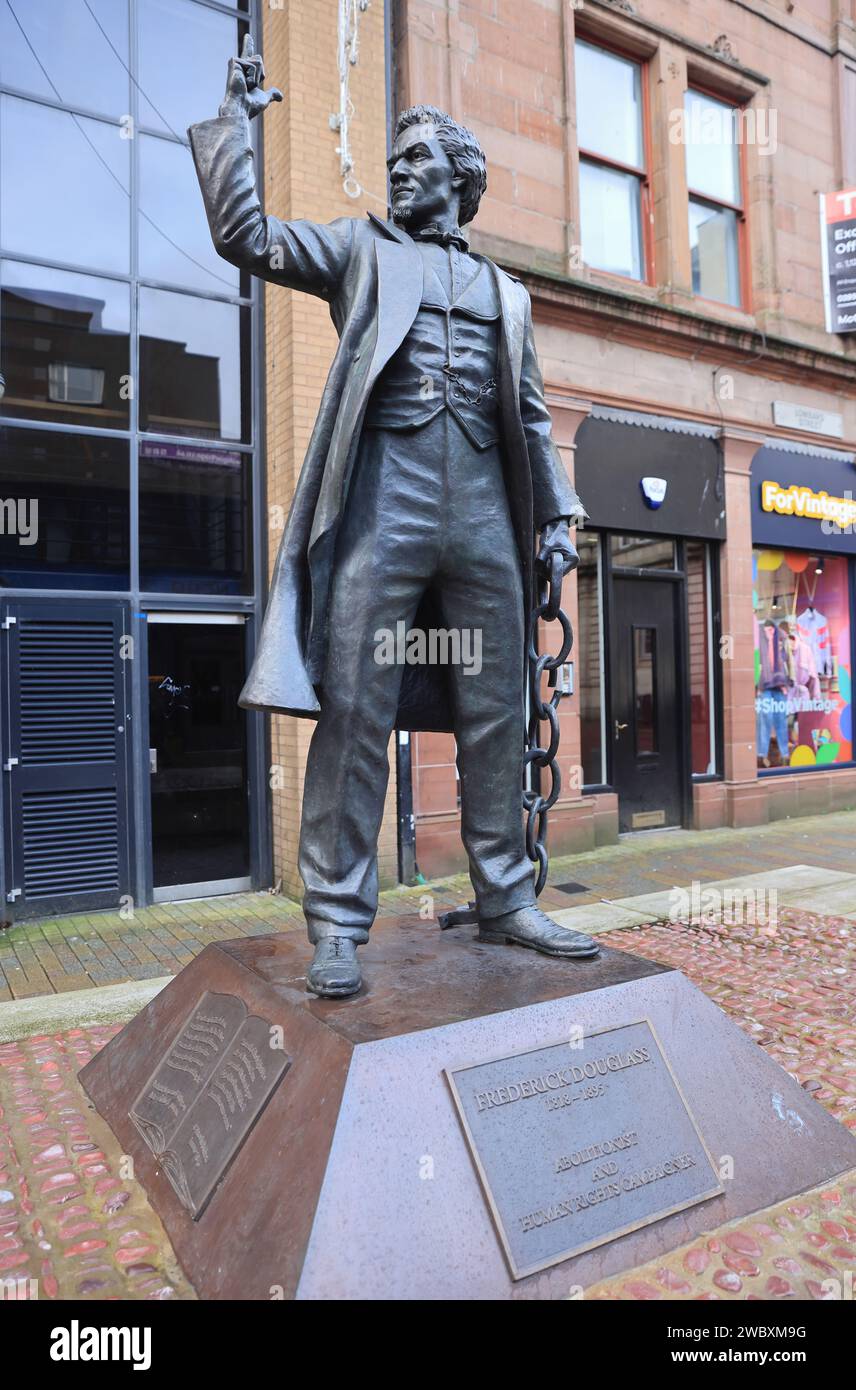 Statue in Belfast of former slave Frederick Douglass who became an anti