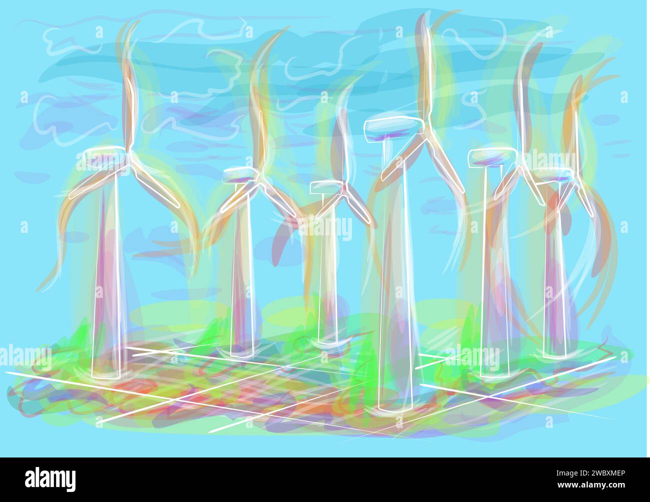 Environment wind turbines Stock Vector Images - Alamy