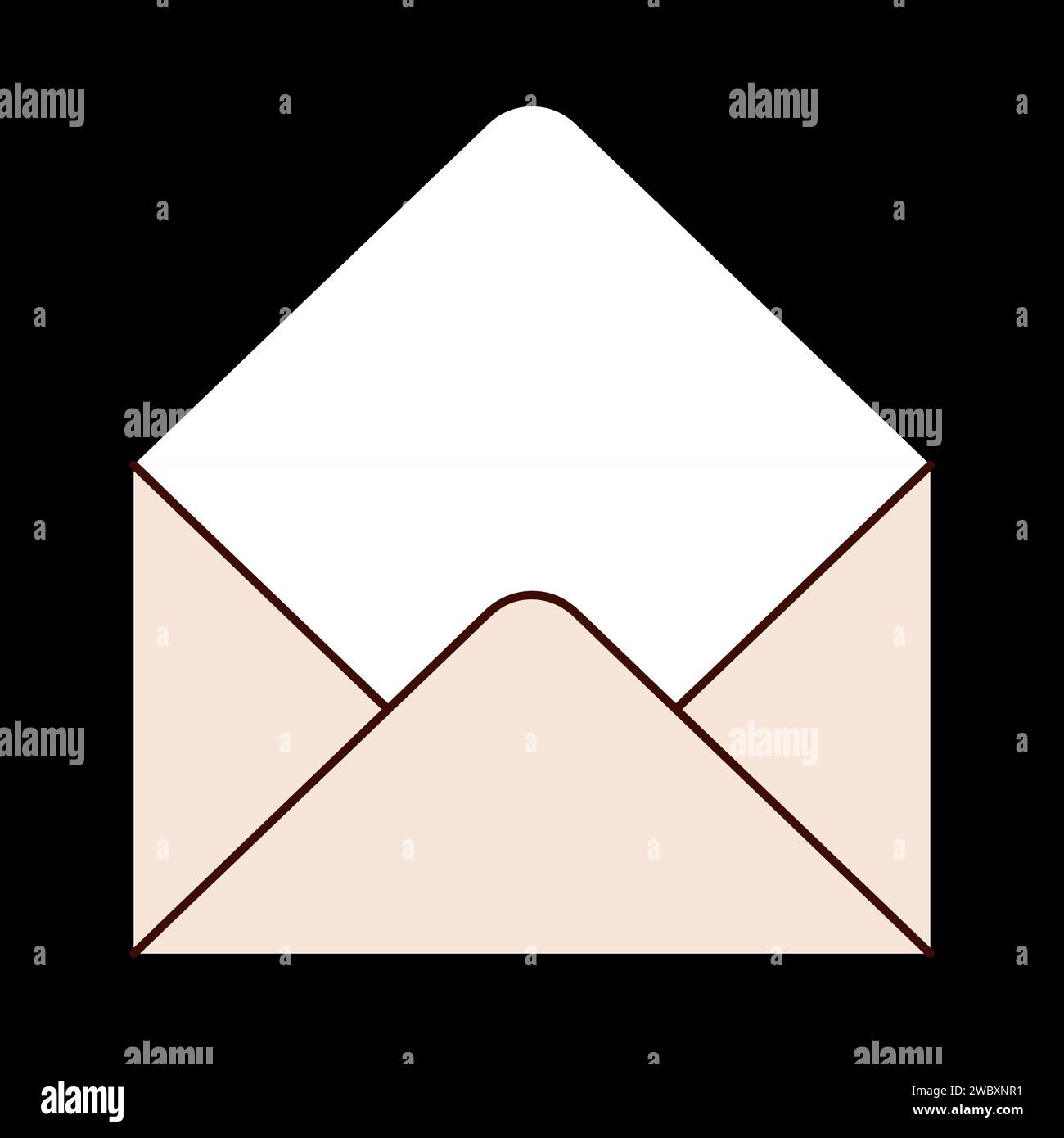 empty open envelope Valentines day minimal love letter vector ...