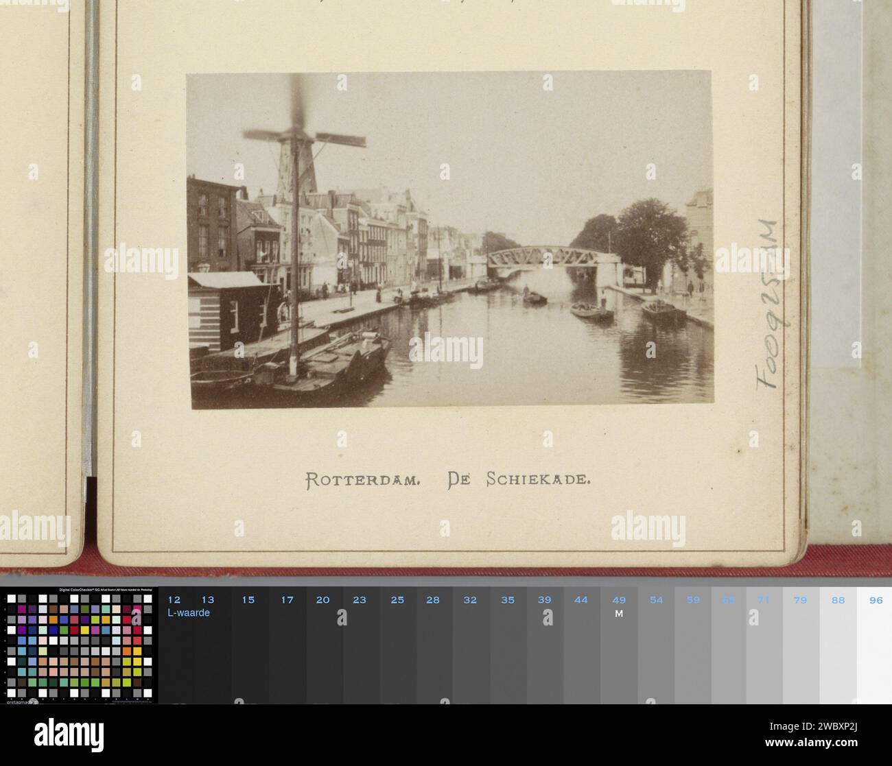 View of the Schiekade in Rotterdam with bridge and mill, c. 1860 - c ...