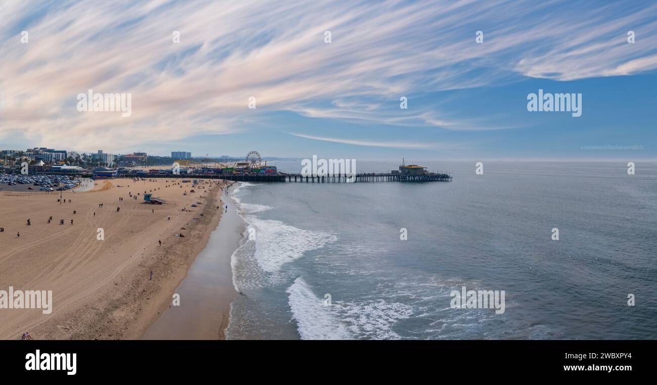 Venice beach Los Angeles California LA Summer Blue Aerial view Stock ...