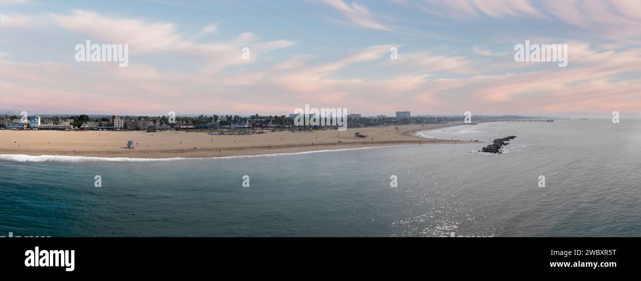 Venice beach Los Angeles California LA Summer Blue Aerial view Stock ...