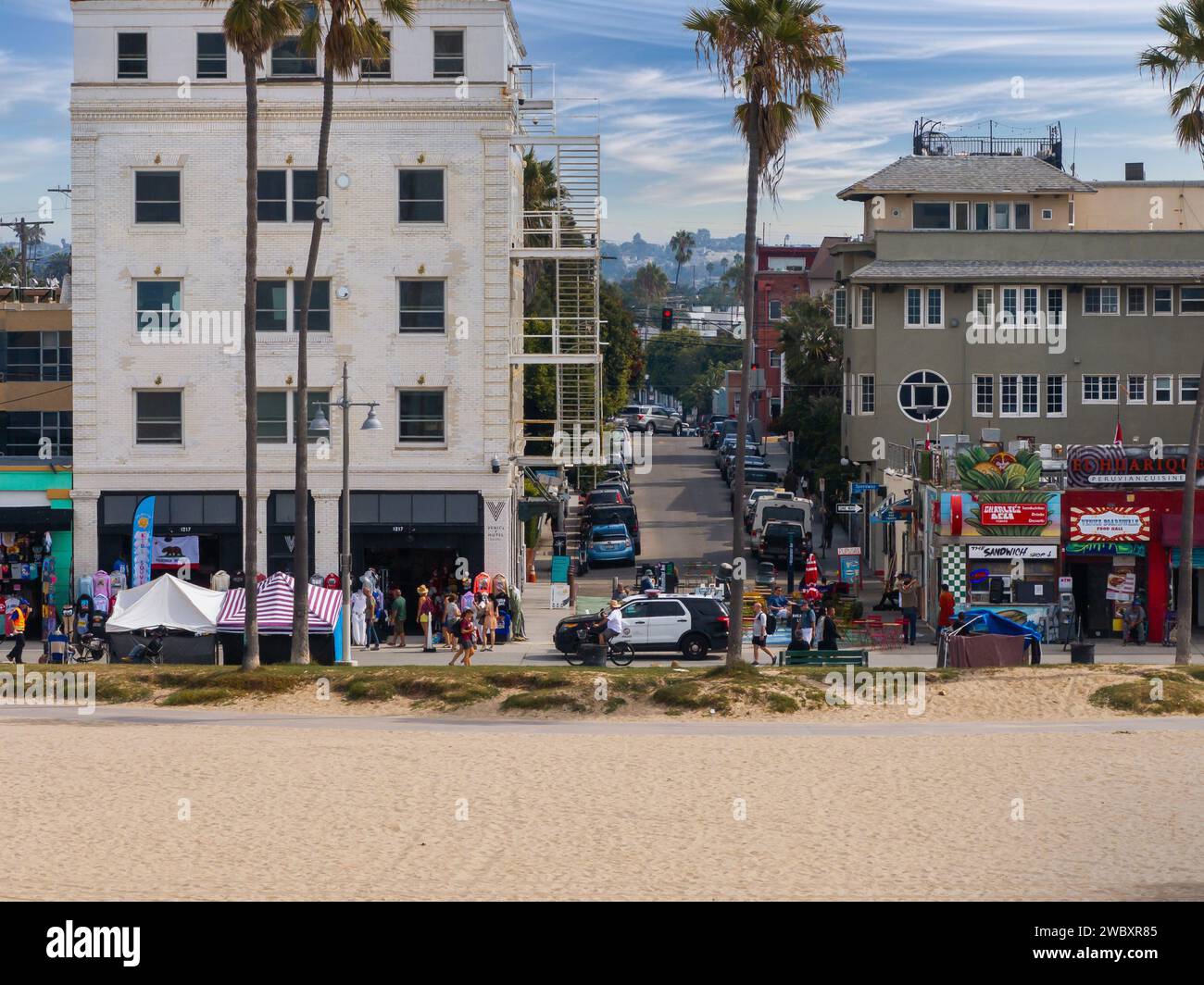 Venice beach Los Angeles California LA Summer Blue Aerial view Stock ...