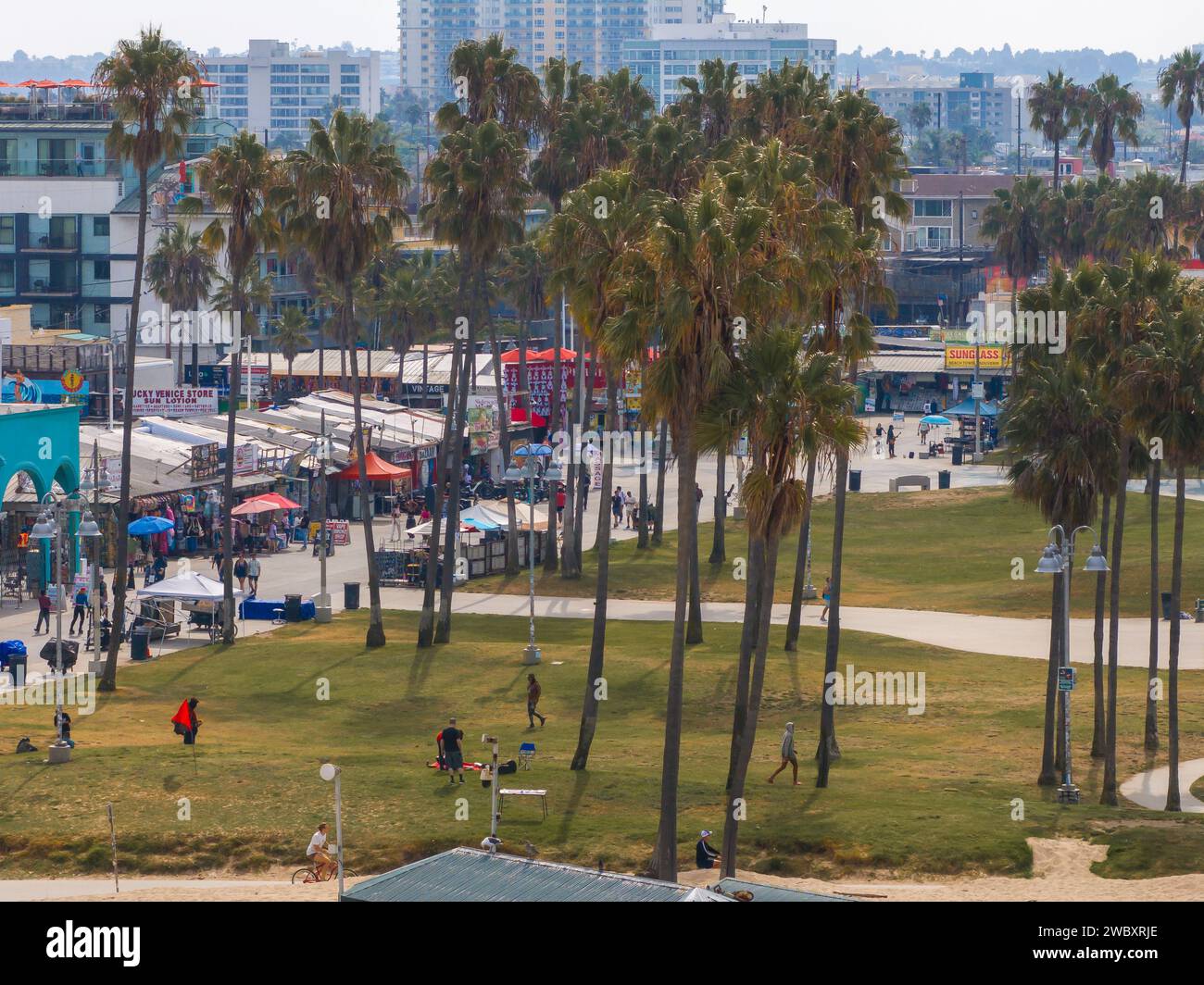 Venice beach Los Angeles California LA Summer Blue Aerial view Stock ...