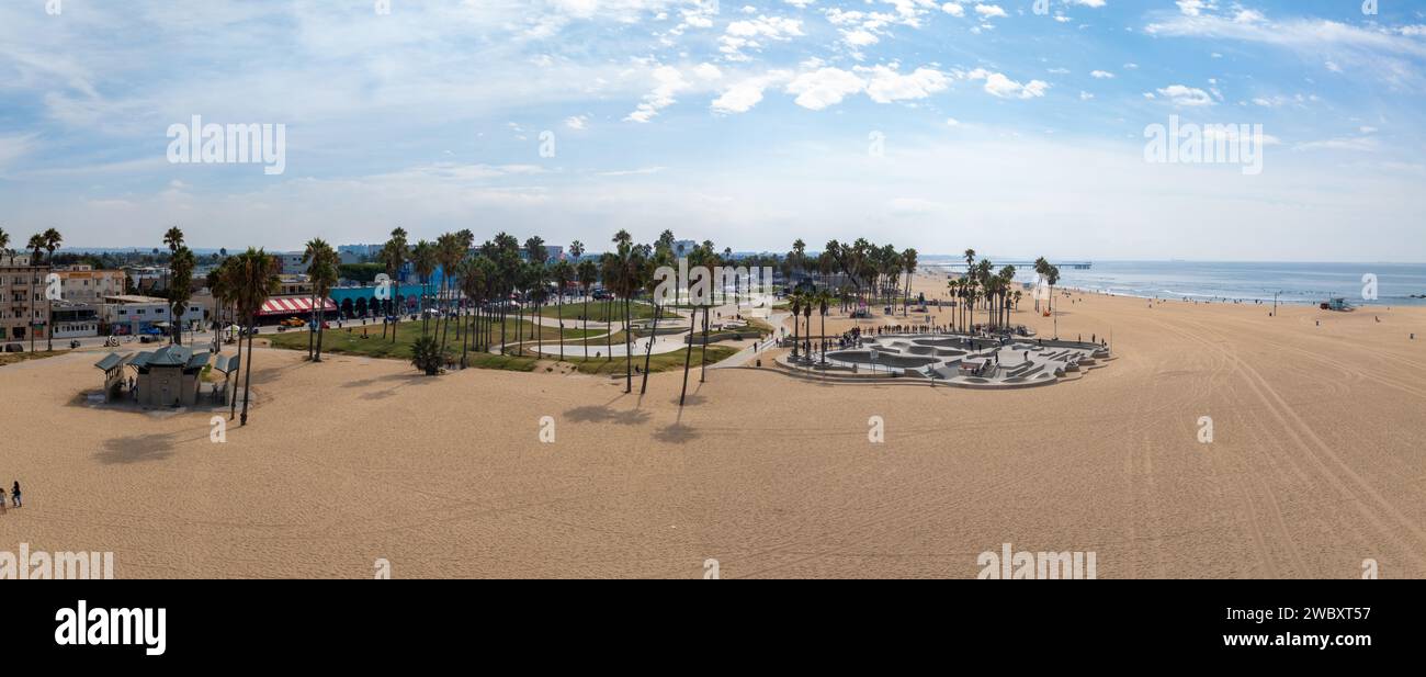 Venice beach Los Angeles California LA Summer Blue Aerial view Stock ...