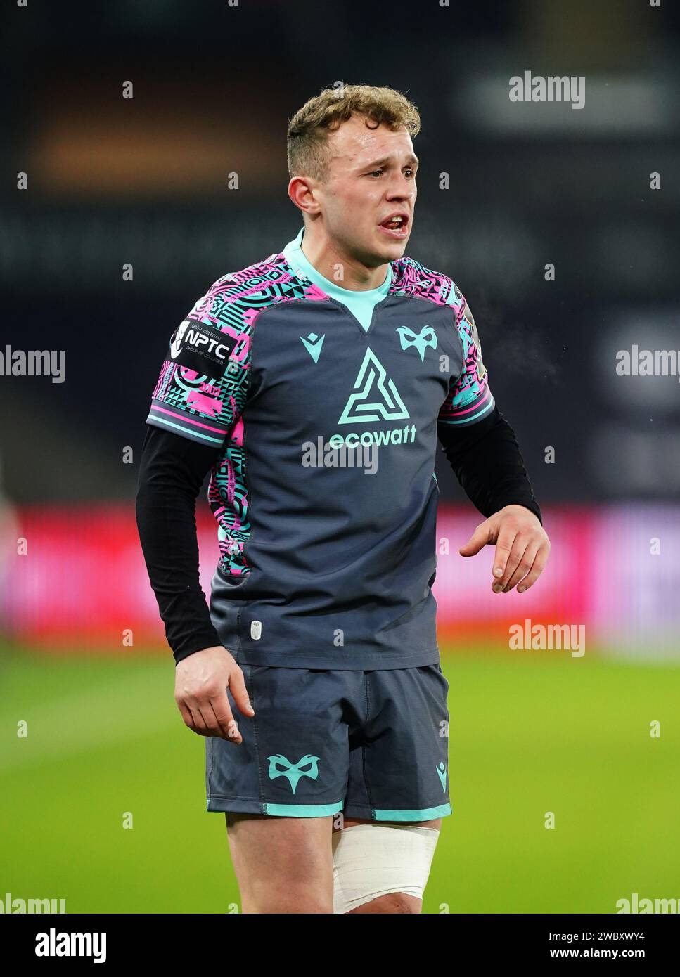 Ospreys' Luke Davies during the EPCR Challenge Cup match at the Swansea