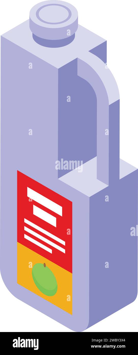 Fresh apple cider bottle icon isometric vector. Nature party. Brew