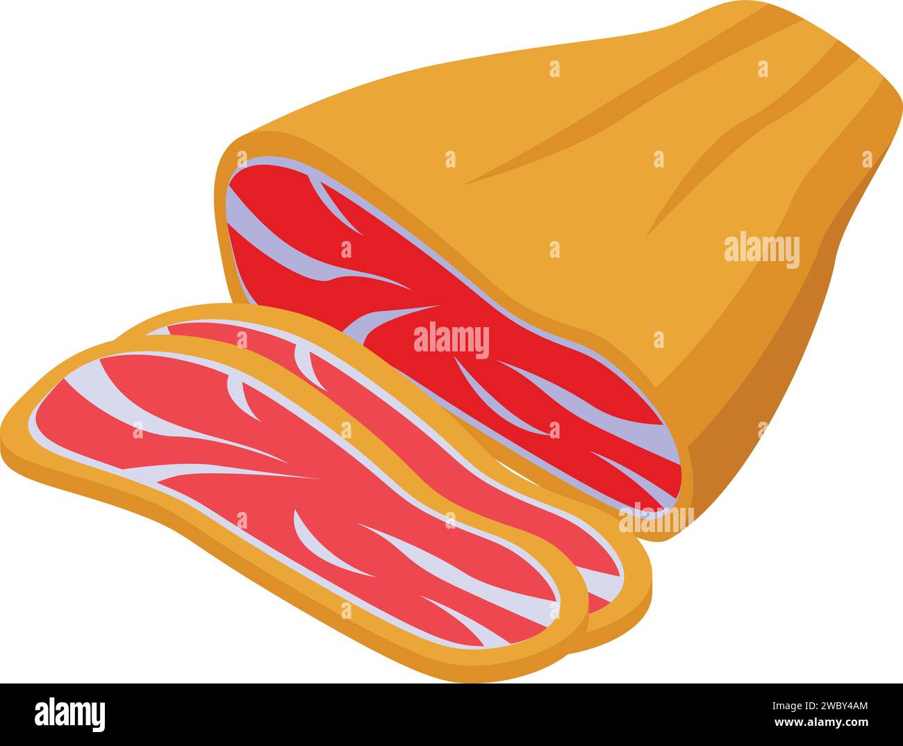Meat jamon leg icon isometric vector. Cured farm animal. Leg gourmet