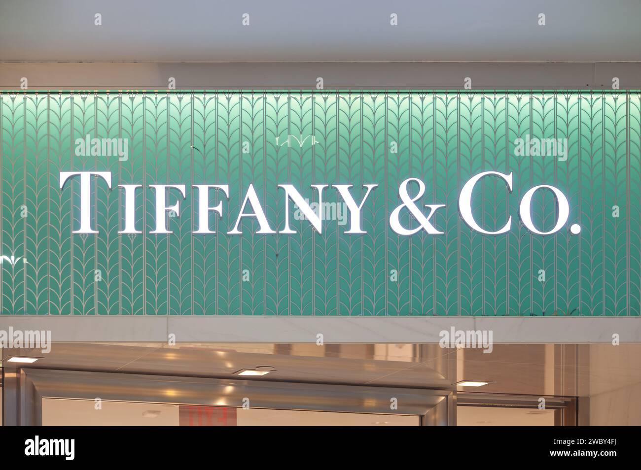 Luxury store signs at high end Westfield shopping centers Stock Photo Alamy