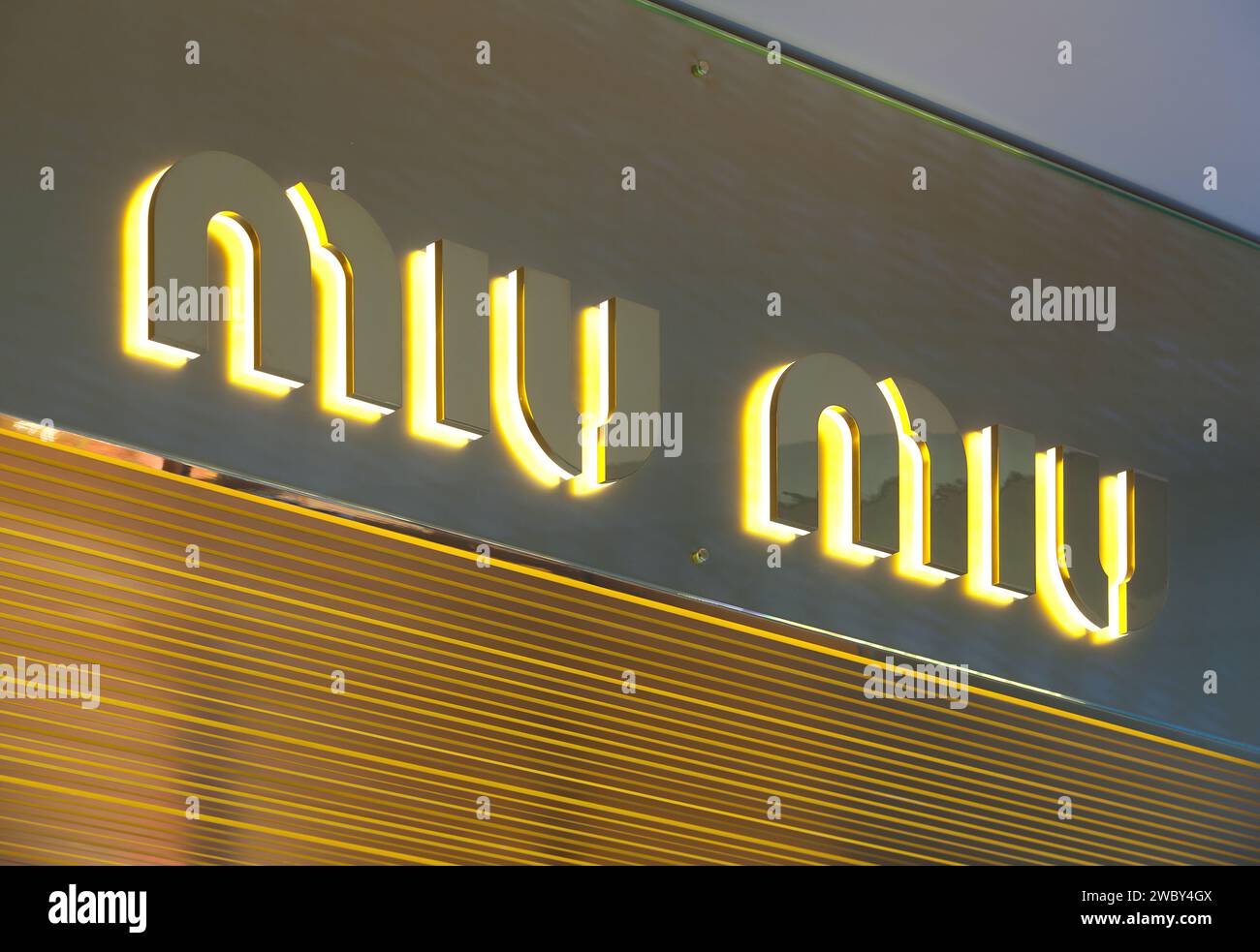 Luxury store signs at high end Westfield shopping centers Stock Photo Alamy