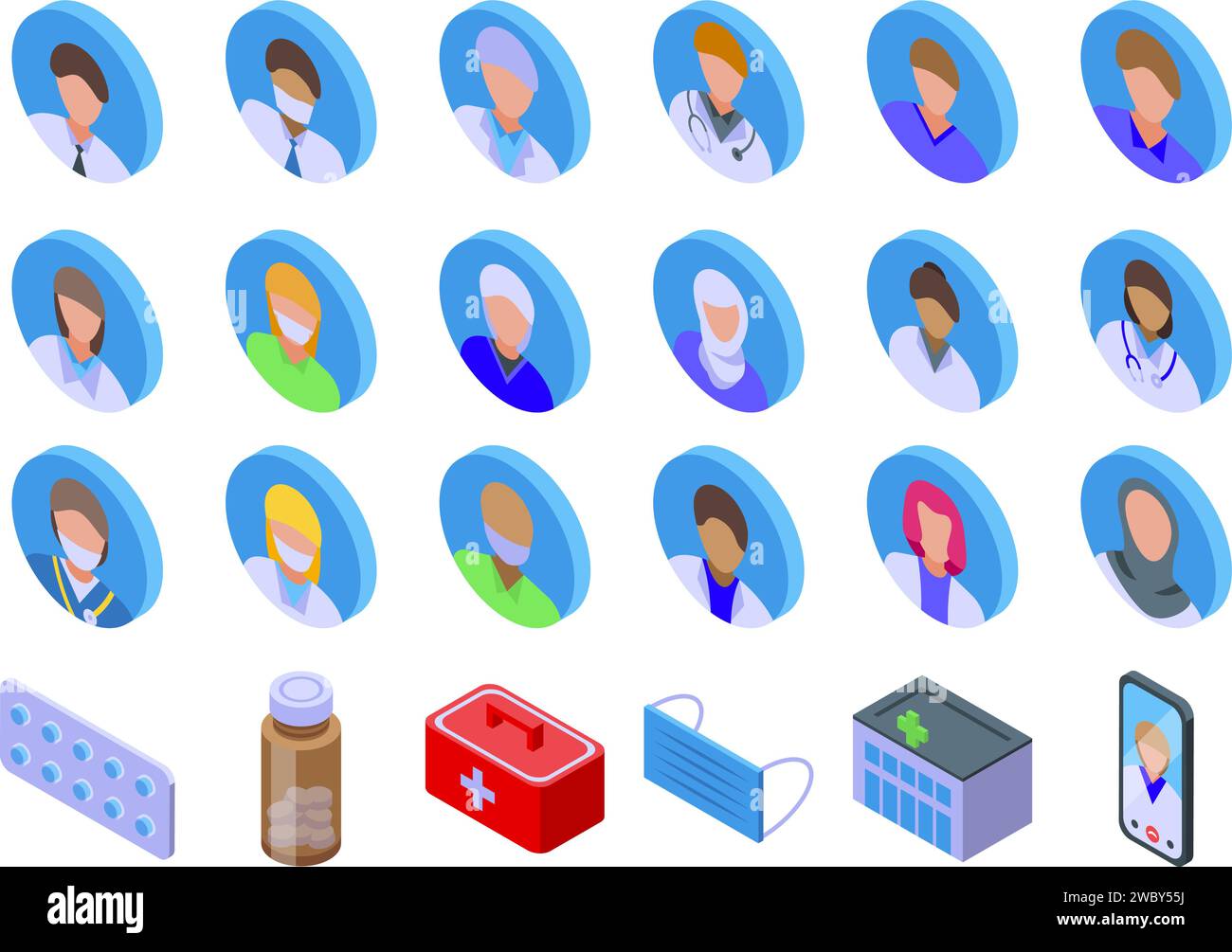 Doctor avatars health nurse portrait hi-res stock photography and ...