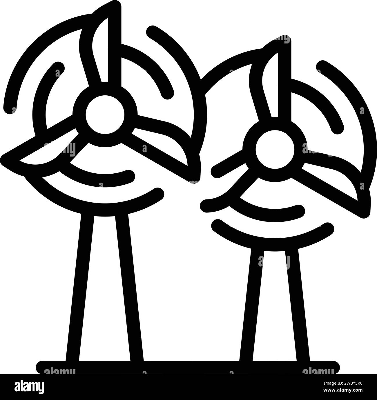 Wind turbine energy icon outline vector. Ecology smart future. Societal ...