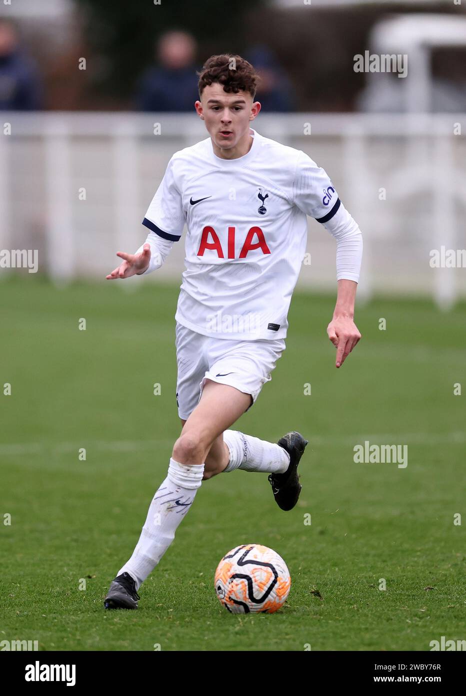 Enfield, UK. 12th Jan, 2024. Maeson King of Tottenham Hotspur U18