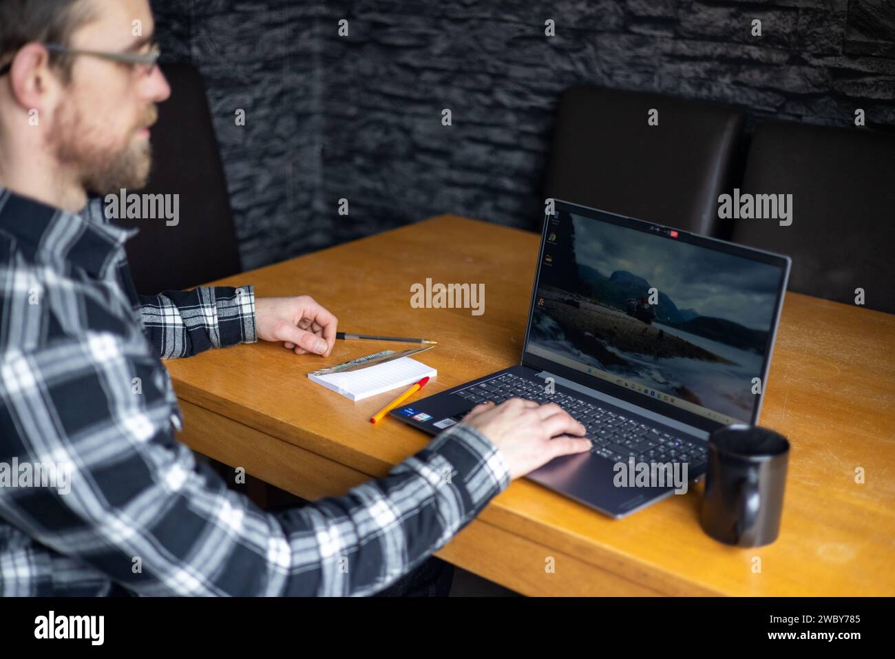 male working at home Stock Photo