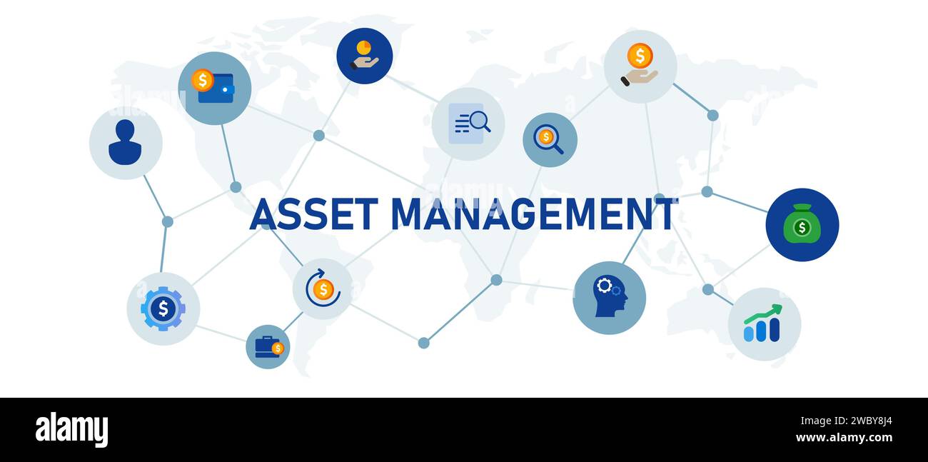 asset management for increase financial profit success income growth economy Stock Vector