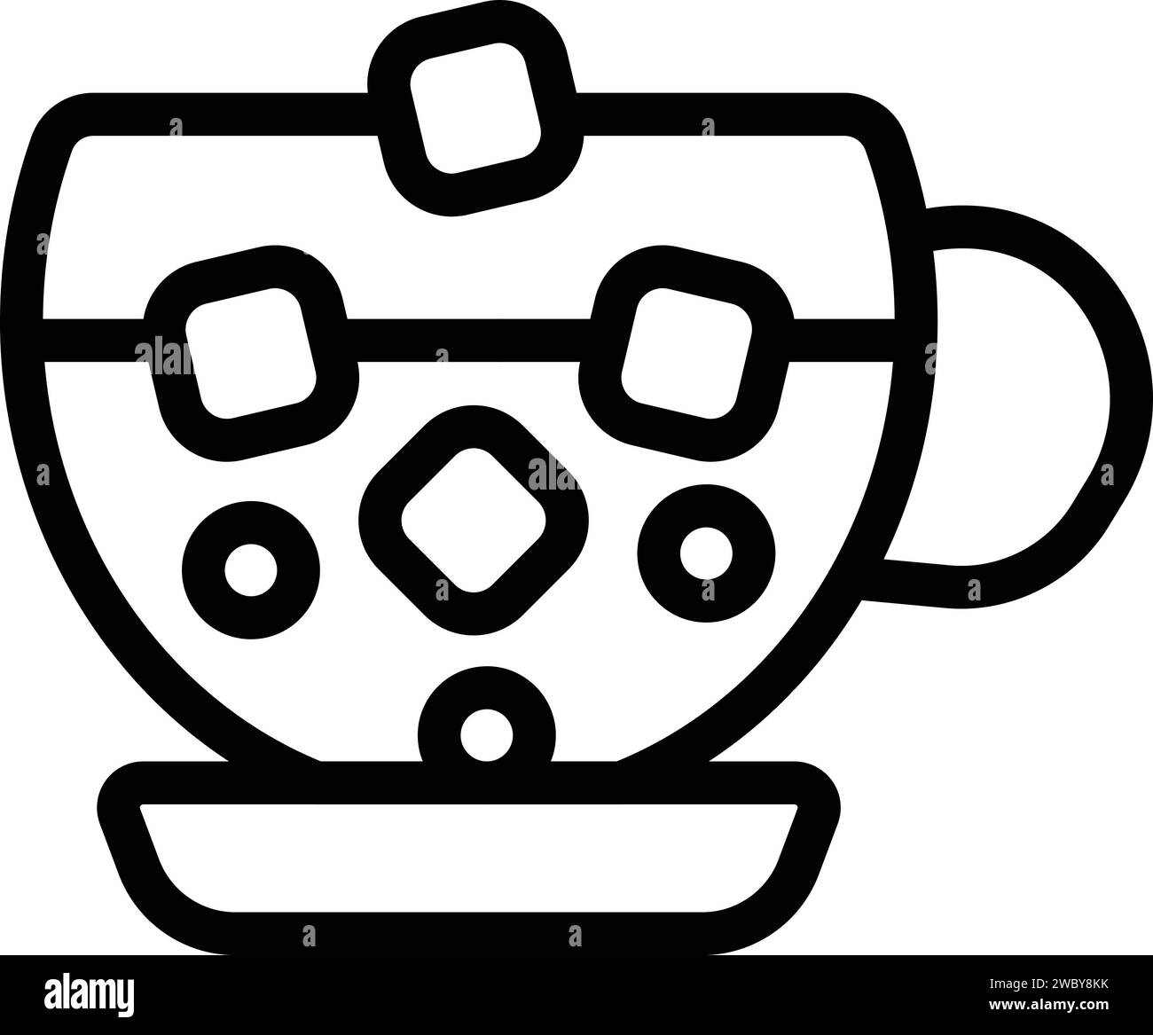 Iced cold drink icon outline vector. Americano coffee. Coco dark dairy