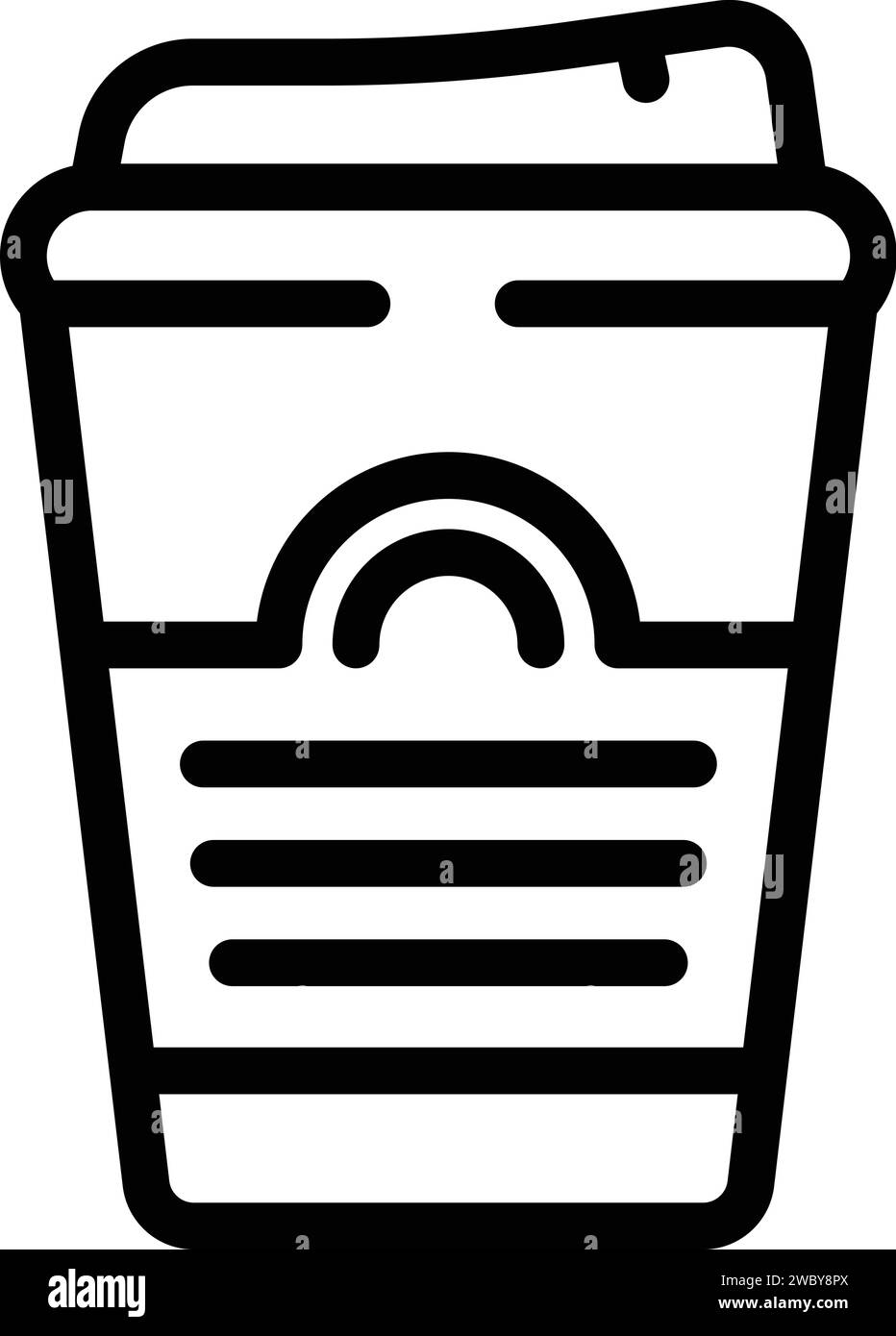 Cup beverage coffee icon outline vector. Straw cream. Bar beverage