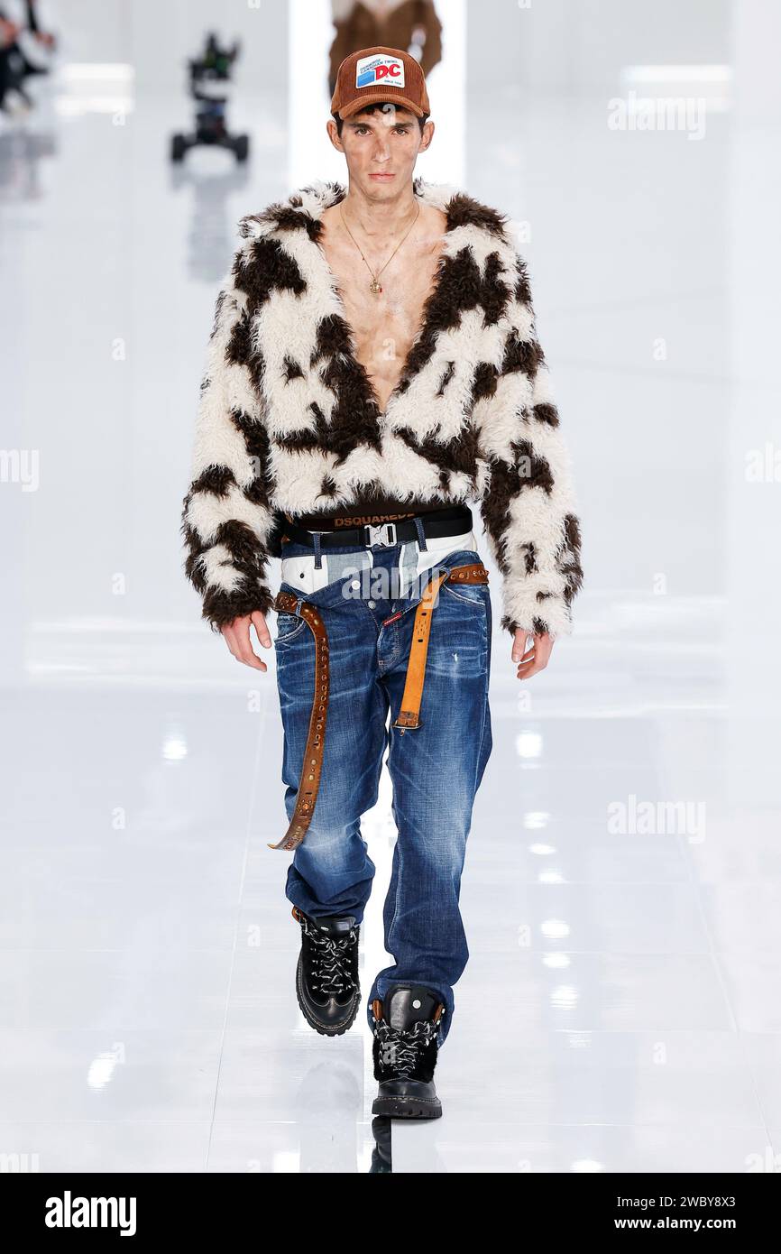 Milan, Italy. 12th Jan, 2024. James Franco is attending the Milan Fashion  Week Menswear Fall/Winter 2024/2025 in Milan, Italy, on January 12, 2024.  (Photo by Alessandro Bremec/NurPhoto) Credit: NurPhoto SRL/Alamy Live News, image size:866x1390