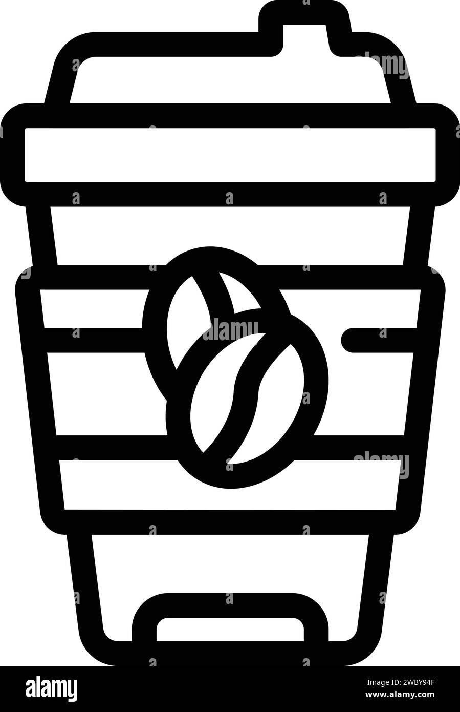Coffee to go cup icon outline vector. Ice cold drink. Dark mug Stock