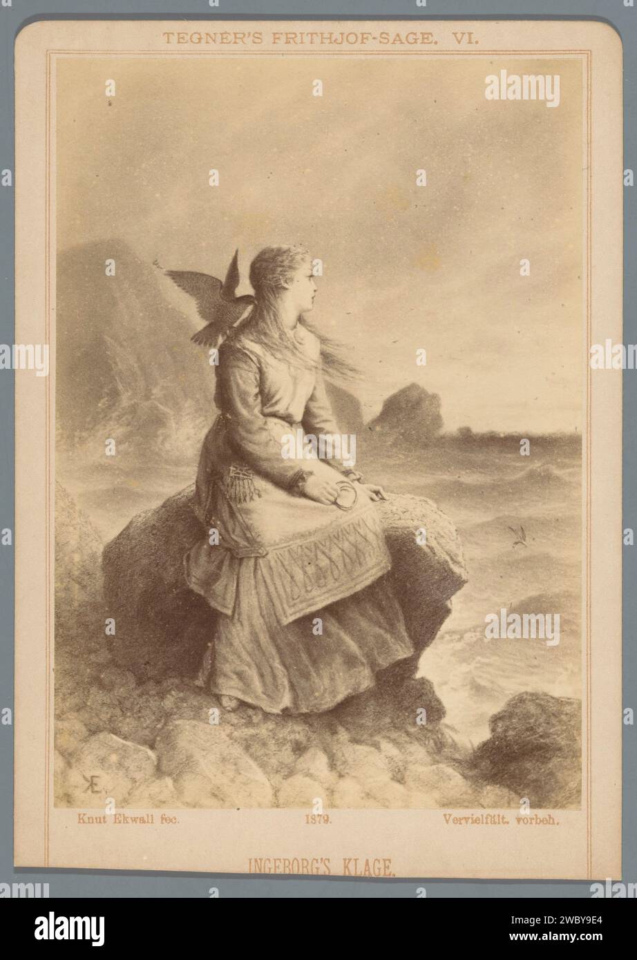 Photo production of a drawing, representing the lamentation of Ingeborg ...