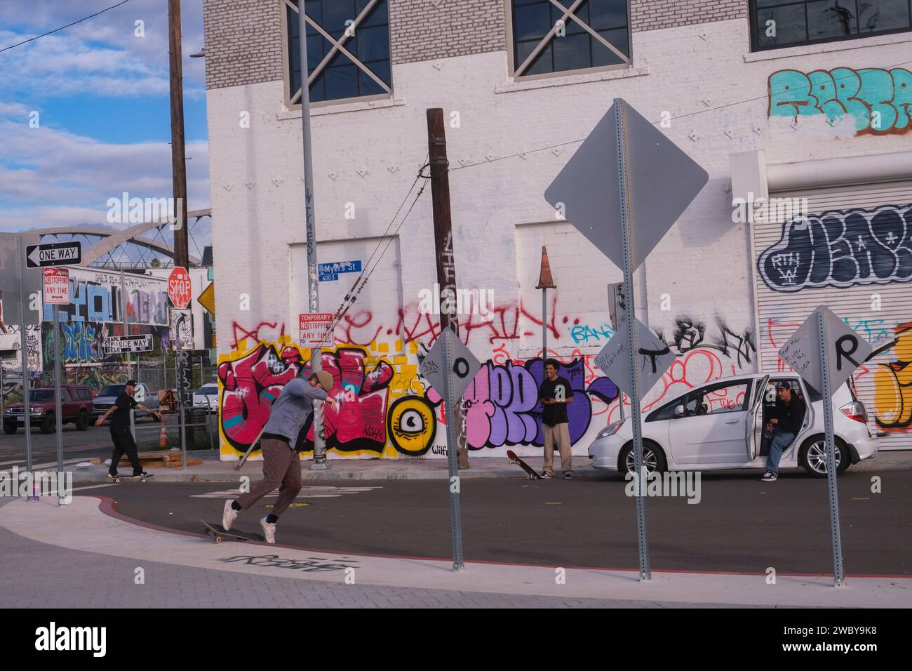 Skateboarders, Los Angeles, California, United States of America Stock Photo