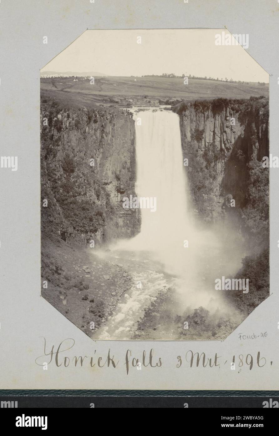 View of Howick Falls in Howick, South Africa, Anonymous, 1896 photograph This photo is part of an album. Howick photographic support  waterfall Howick Falls Stock Photo