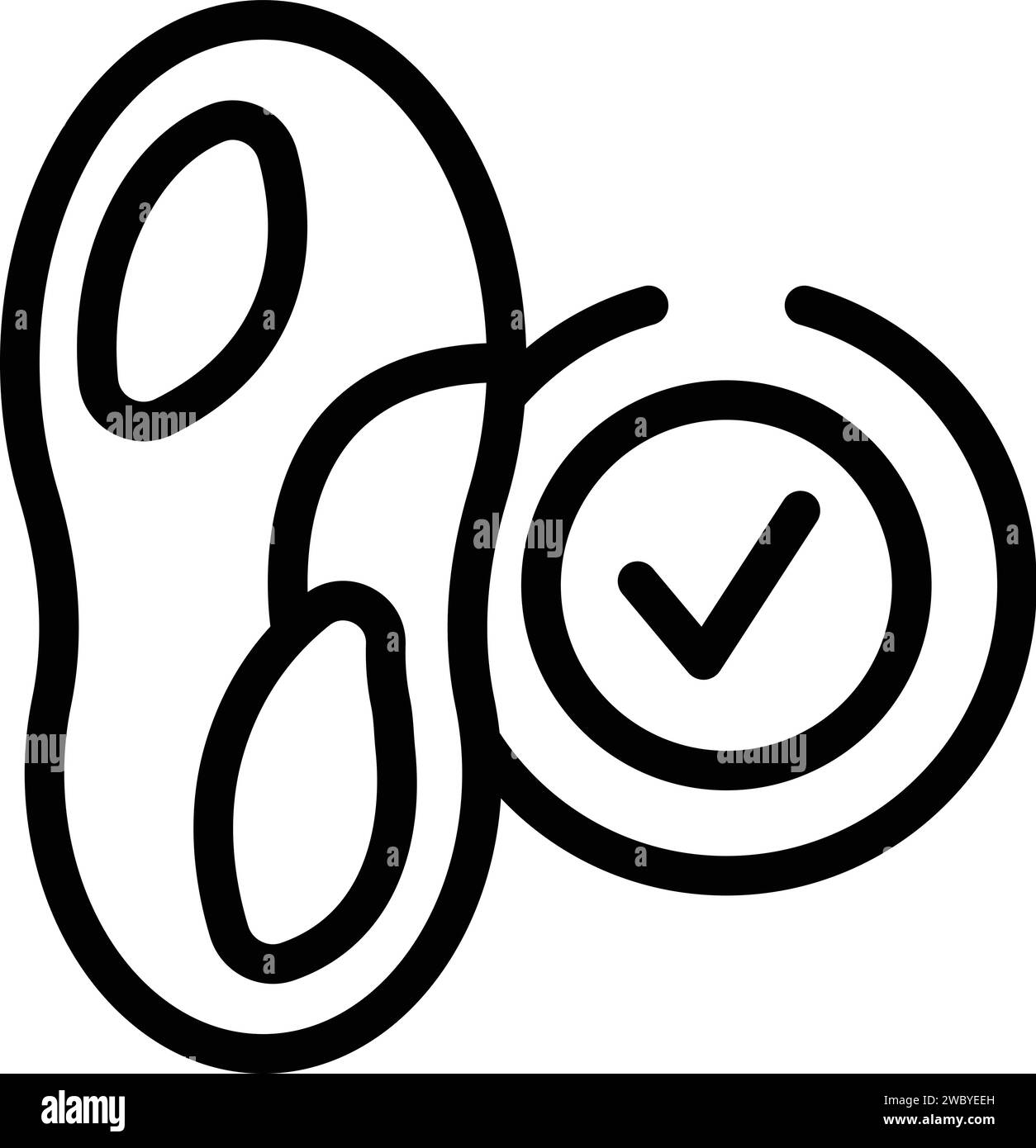 Approved orthopedic insoles icon outline vector. Foot bone. Heel dark