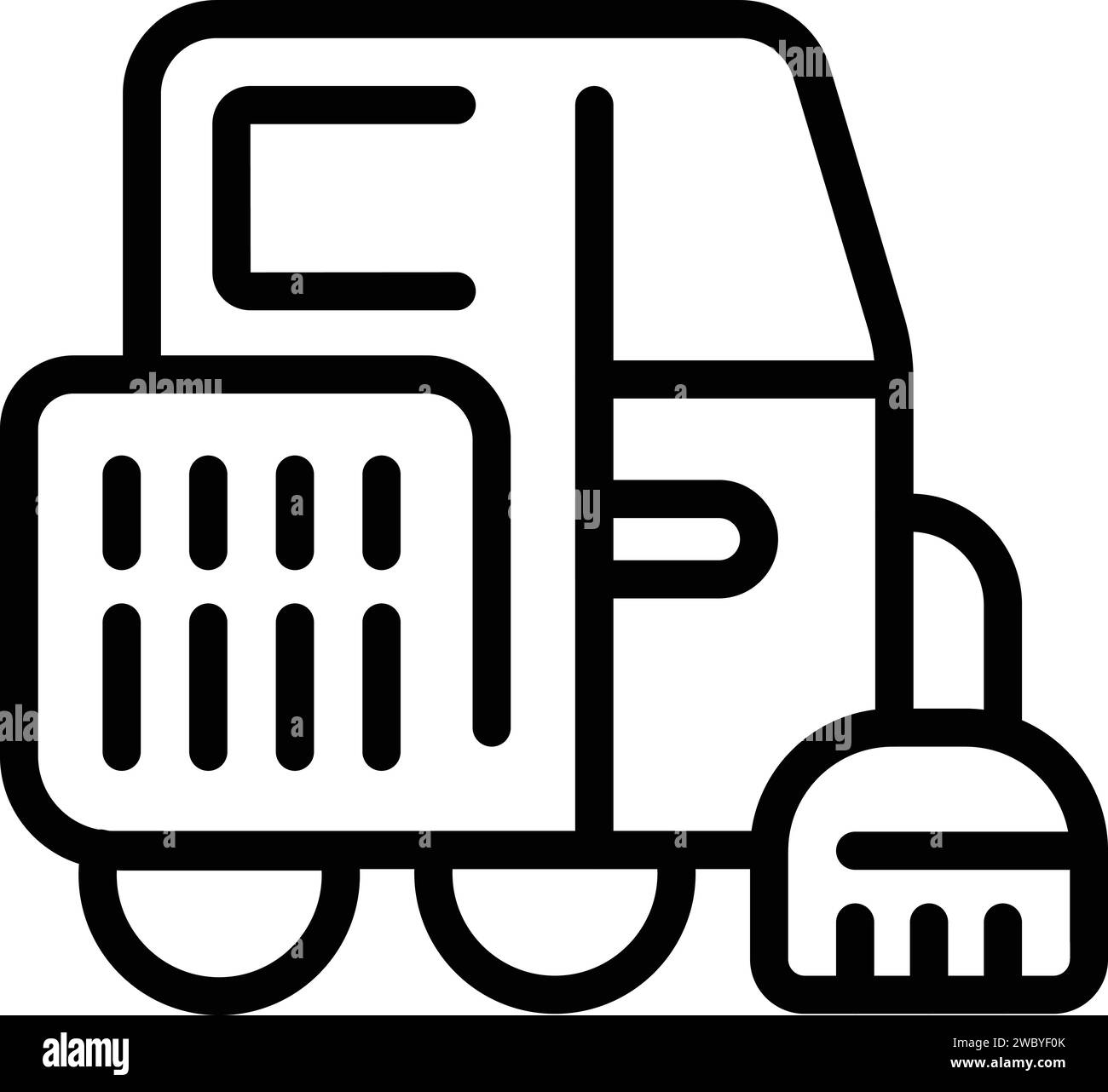 Vehicle car dust icon outline vector. Garbage floor. Clean refuse Stock Vector