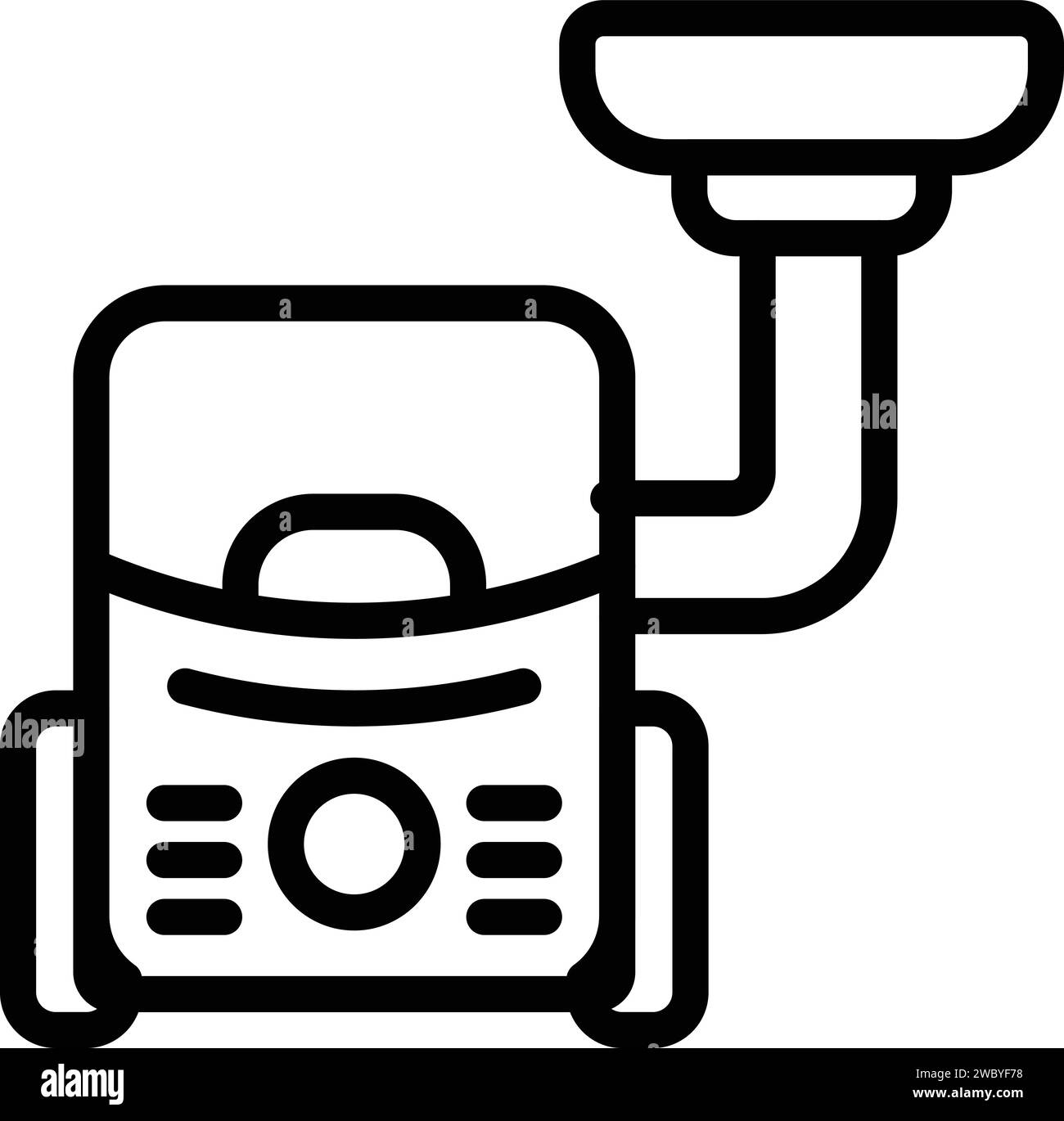 Home vacuum cleaner icon outline vector. Path collector. Machine floor Stock Vector