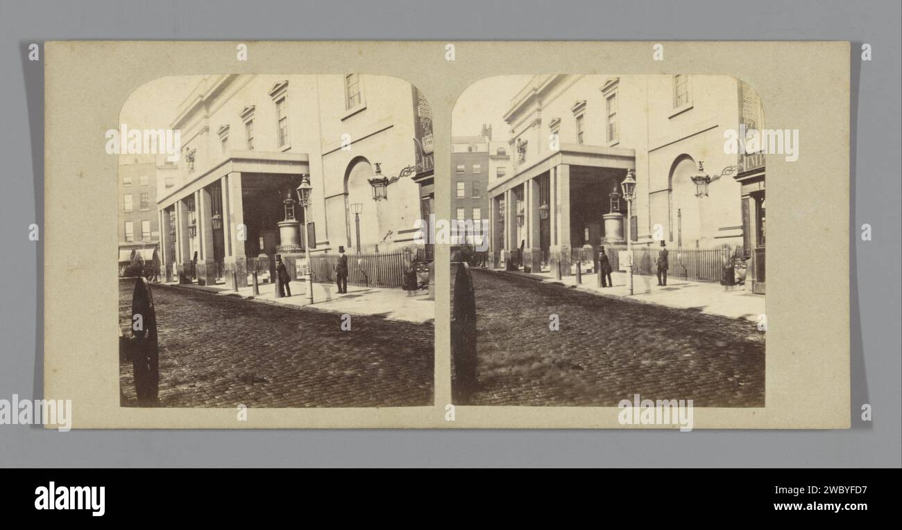 View of the Theater Royal, Drury Lane in London, Anonymous, c. 1850 - c. 1880 stereograph  London cardboard. photographic support albumen print theatre (building) London Stock Photo