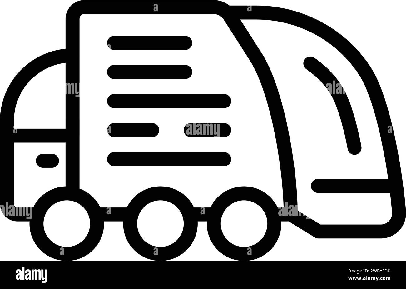 Sweeper truck garbage icon outline vector. Car urban dust. Dark municipal Stock Vector