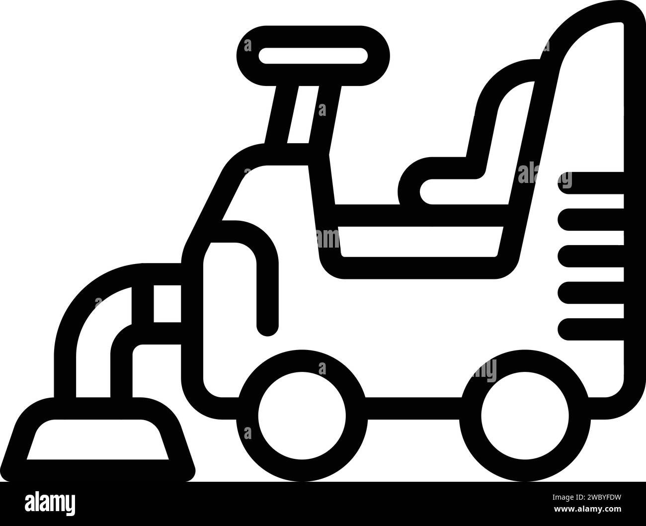 Sweeper machine icon outline vector. Vacuum cleaner. Dust machine Stock