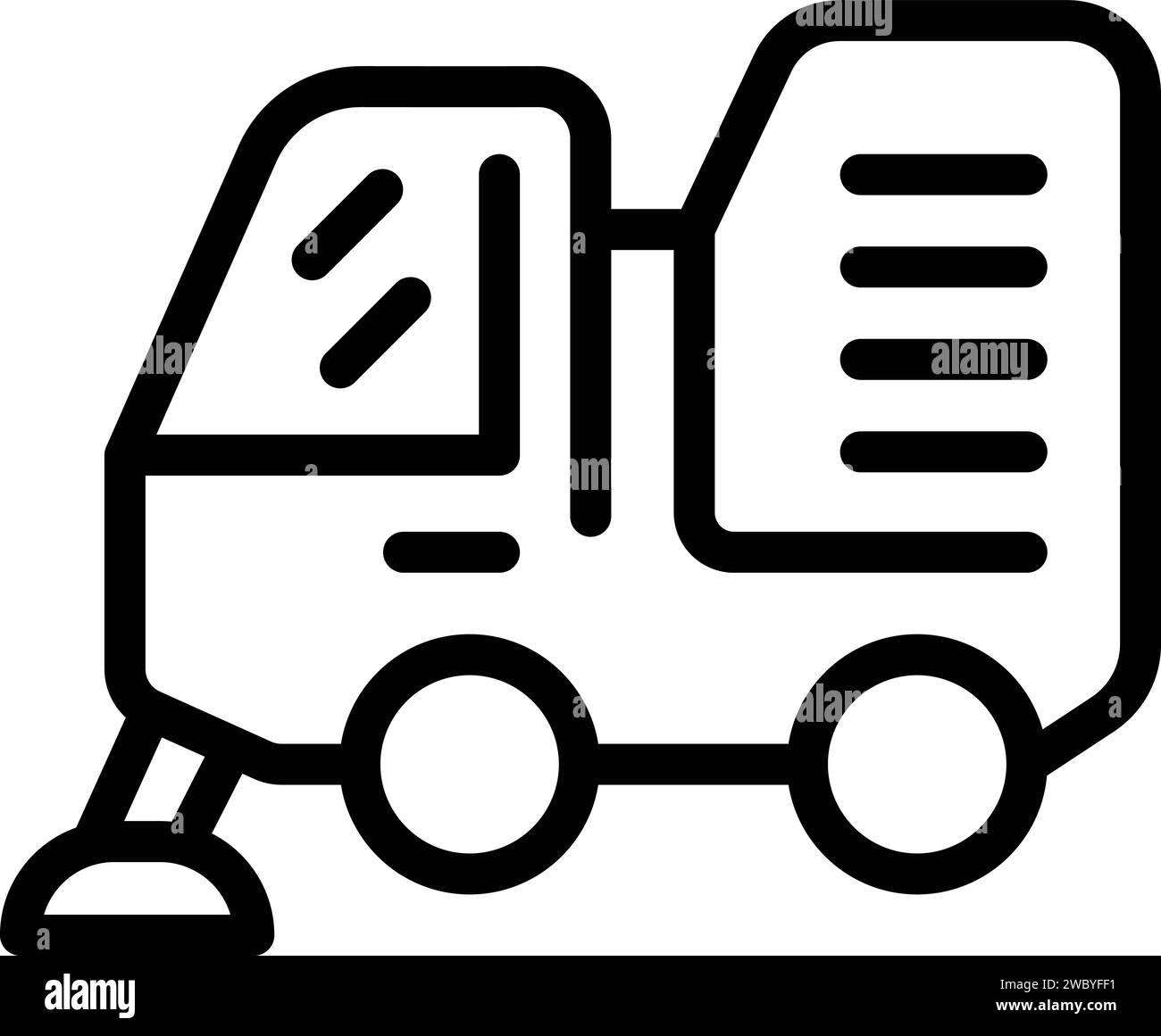 Clean sweeper icon outline vector. Vacuum cleaner. Auto debris linear Stock Vector