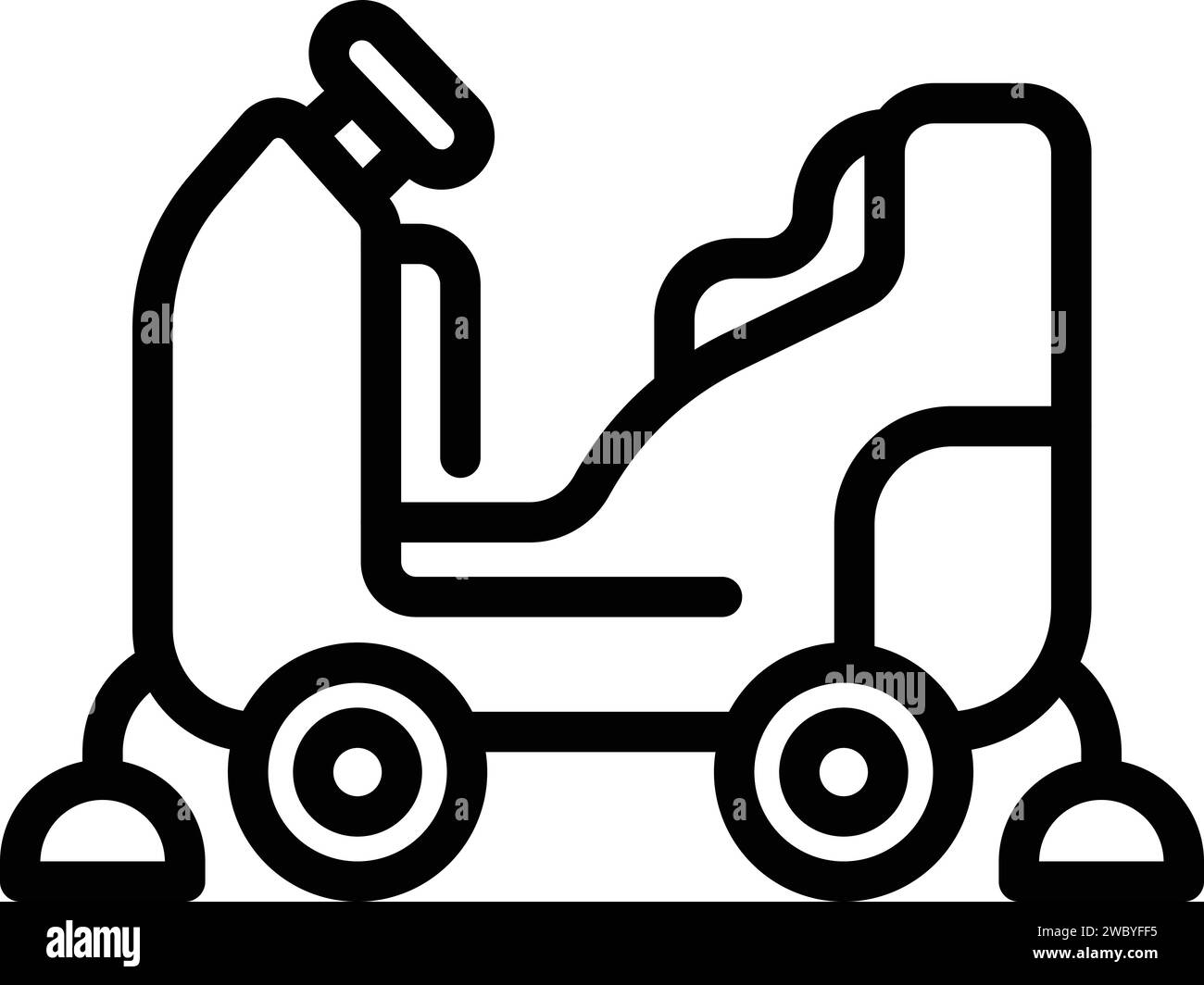 Street sweeper icon outline vector. Machine broom. City cleaner Stock Vector