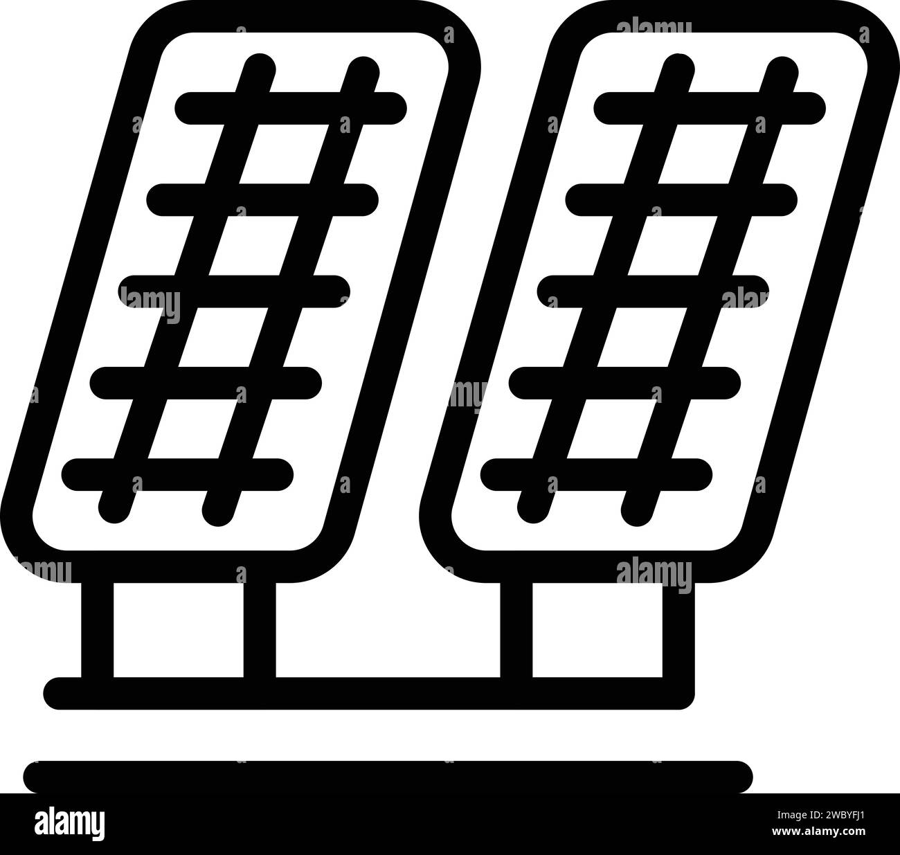 Solar panels icon outline vector. Eco energy system. City solar charge