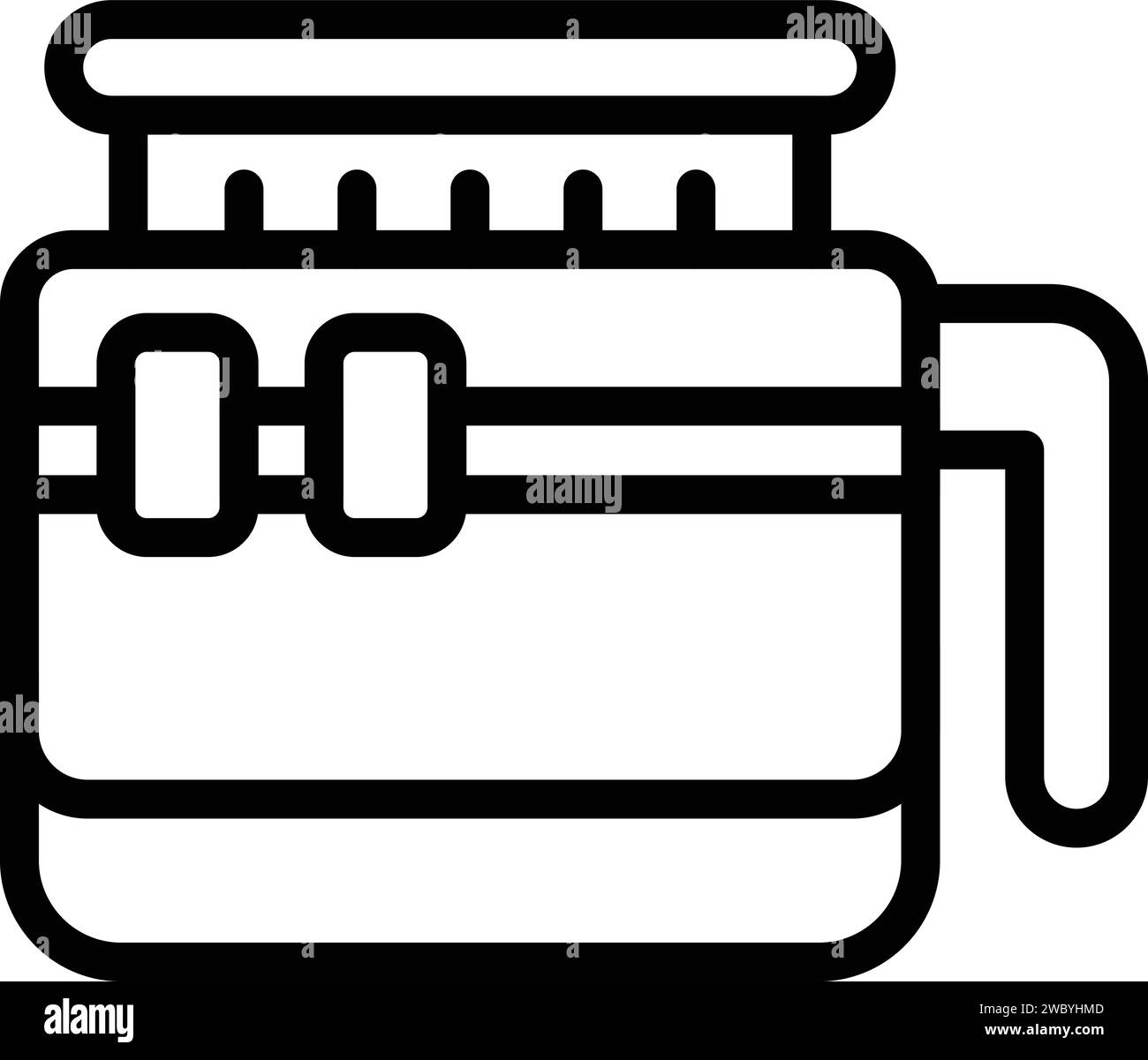 Electronic machine icon outline vector. Cook healthy. Machine deep bowl ...