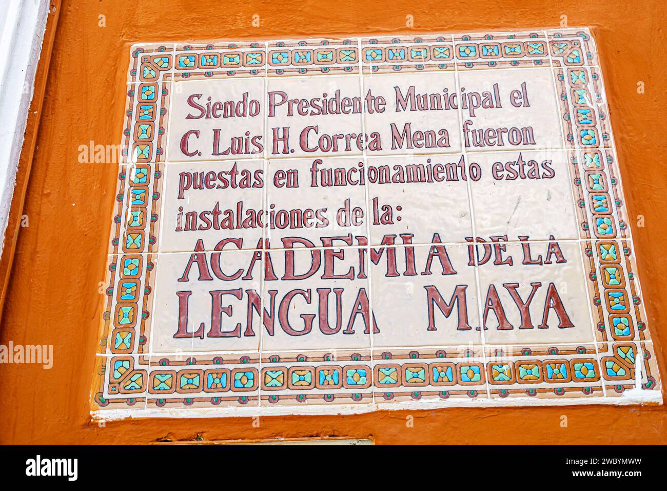 Merida Mexico,centro historico central historic district,Instituto Municipal para el Fortalecimiento de la Cultura Maya,Municipal Institute for the St Stock Photo