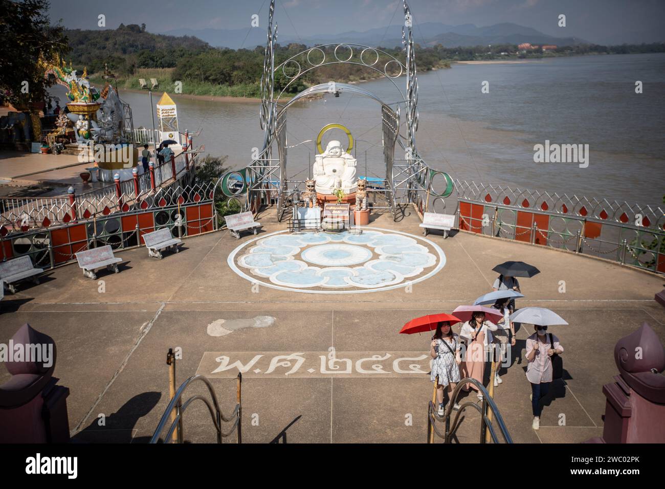 Chiang Saen Thailand 09th Jan 2024 Asian Tourists Visit The Golden   Chiang Saen Thailand 09th Jan 2024 Asian Tourists Visit The Golden Triangle In Chiang Saen Credit Sopa Images Limitedalamy Live News 2WC02PK 