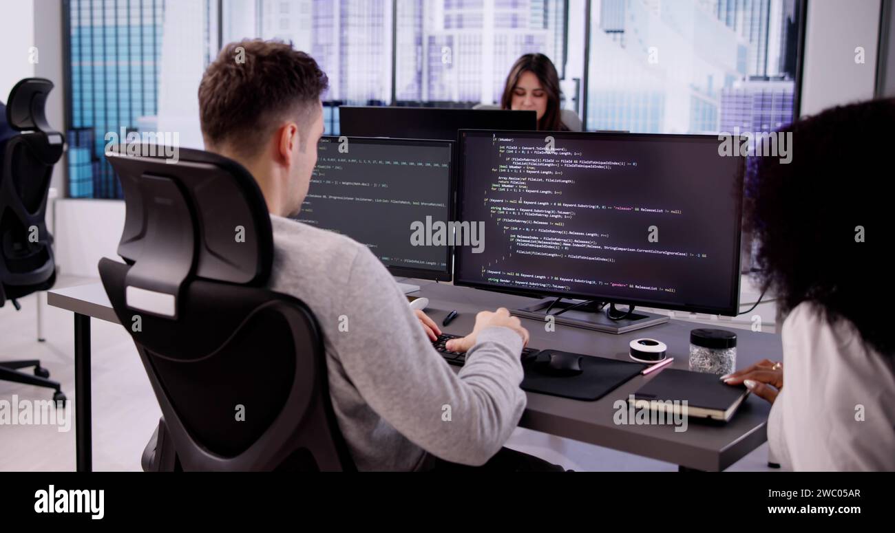 Business Team Working On Computer. Software App Development Stock Photo