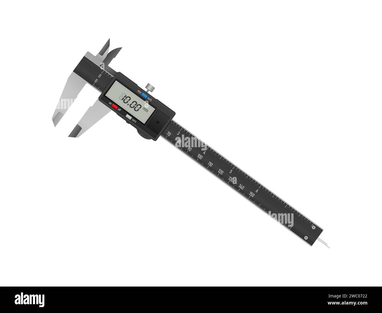 Digital calipers on a white background. Vector illustration Stock Photo