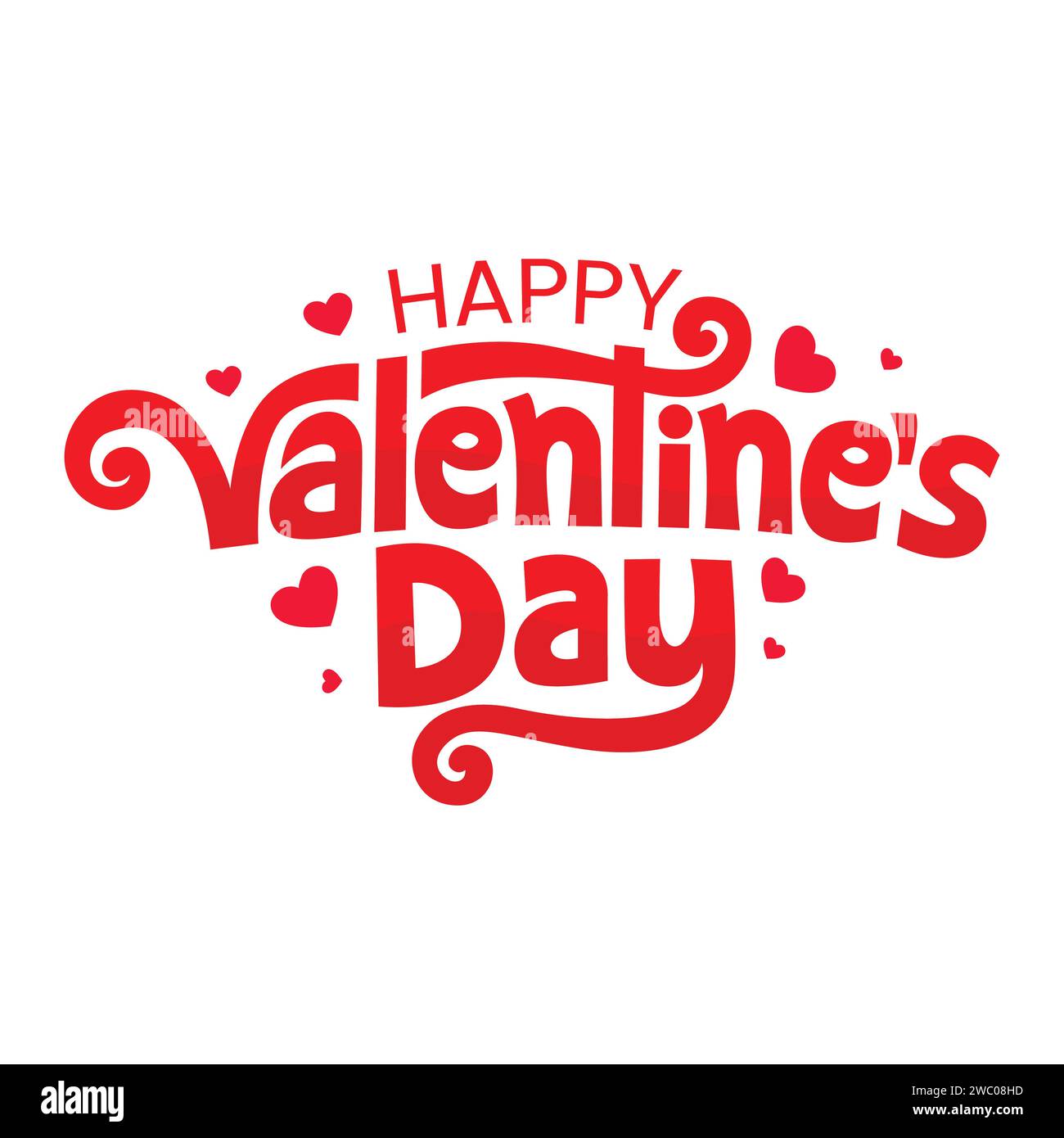 Happy valentine's day cute lettering vector greeting card. Vector