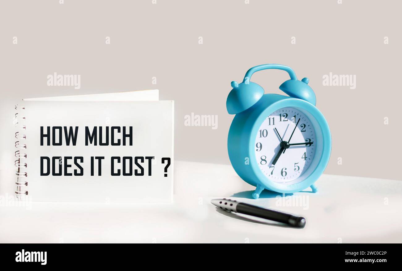 Notepad Cos How much does it cost written on a notepad. Business concept Stock ...