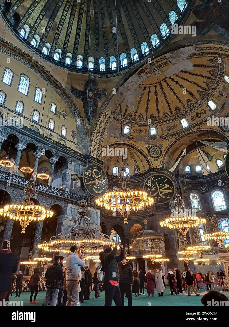 Istanbul, Turkey - January 08, 2024: Large group of people and tourists ...