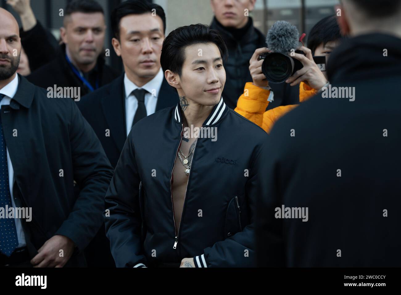 Milan, Italy. 12th Jan, 2025. Jay Park is arriving at the ''Gucci