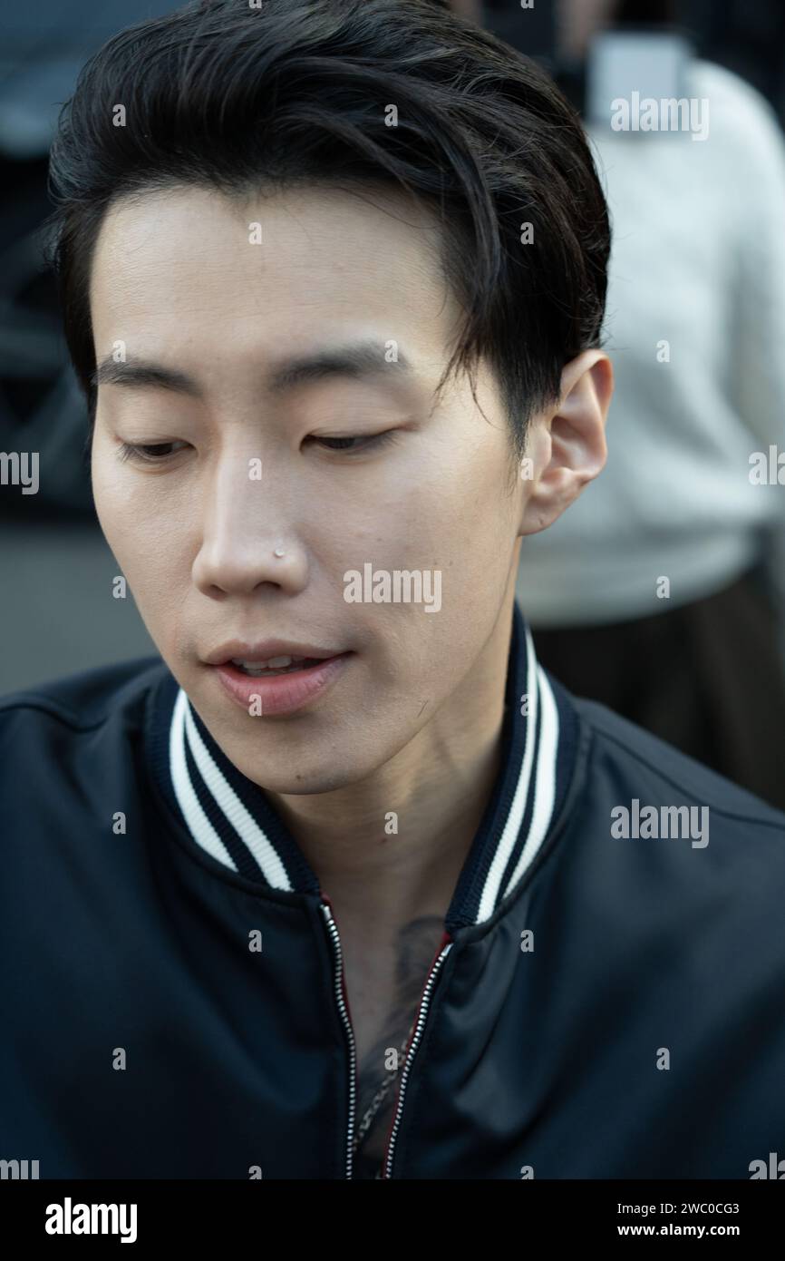 Milan, Italy. 12th Jan, 2024. Jay Park is arriving at the ''Gucci