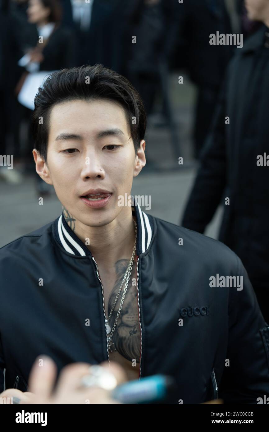 Milan, Italy. 12th Jan, 2024. Jay Park is arriving at the ''Gucci