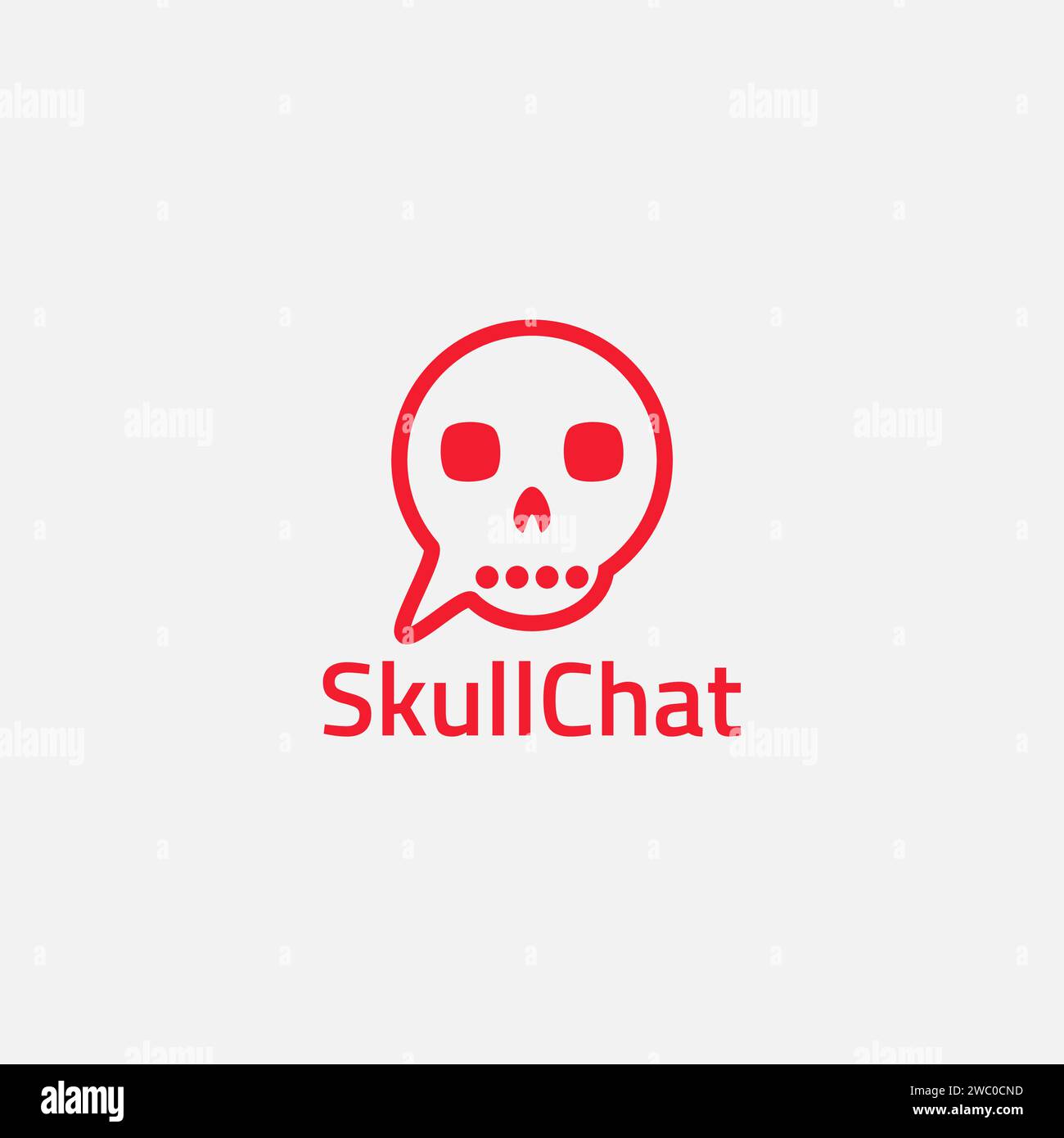 Social media application logo with skull shape. Stock Vector