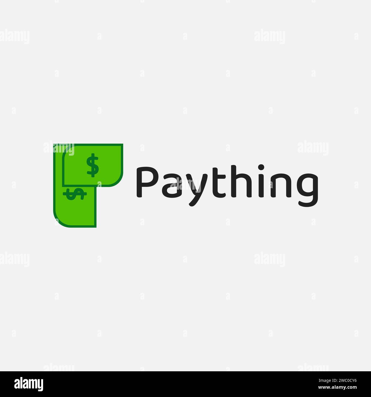 Payment application logo in the form of money and the letter P. Stock Vector