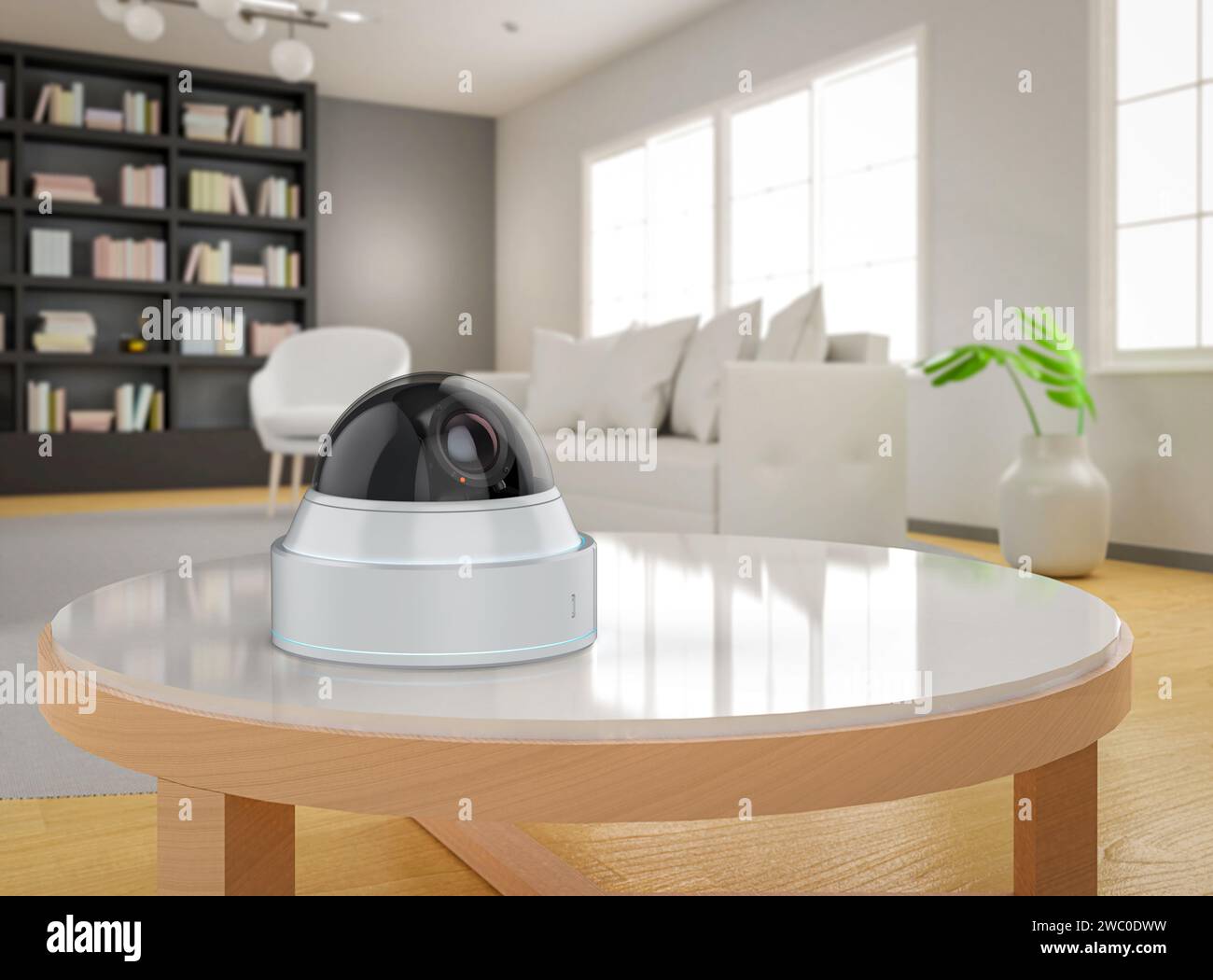 3d rendering security camera or cctv camera for house security Stock Photo